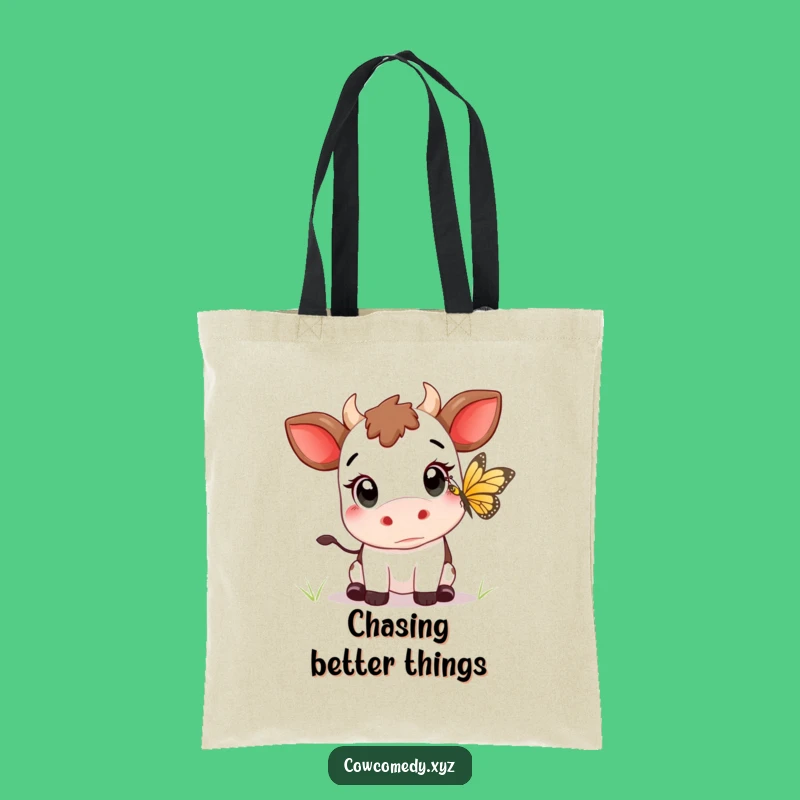 Funny Kawaii Cow Butterfly Tote Bag: Carry Your Adventures
