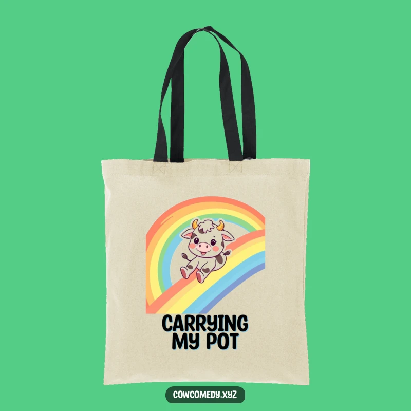 Funny Cow Rainbow Journey Tote Bag: Stylish & Hilarious Carryall