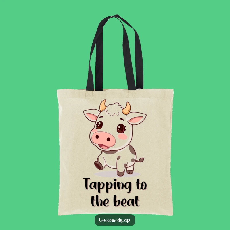 Funny Excited Cow Tote Bag: Carry Kawaii Rhythm and Energy, Perfect Funny Gift!