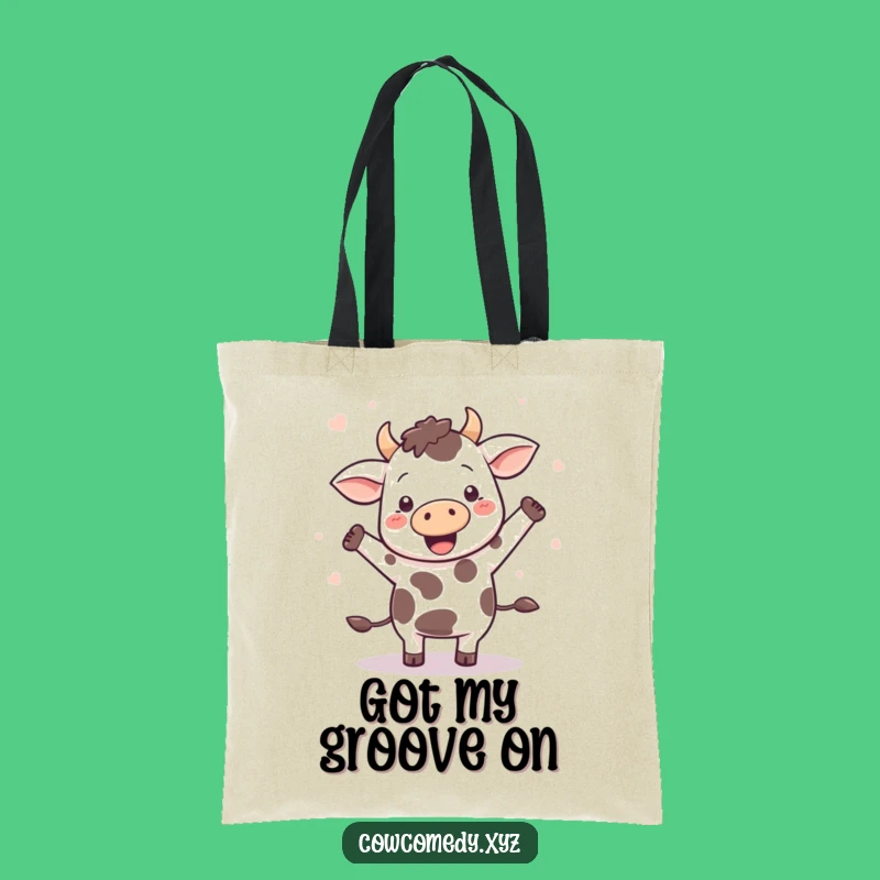 Funny Kawaii Cow Dance Tote Bag: Carry Your Moves in Style