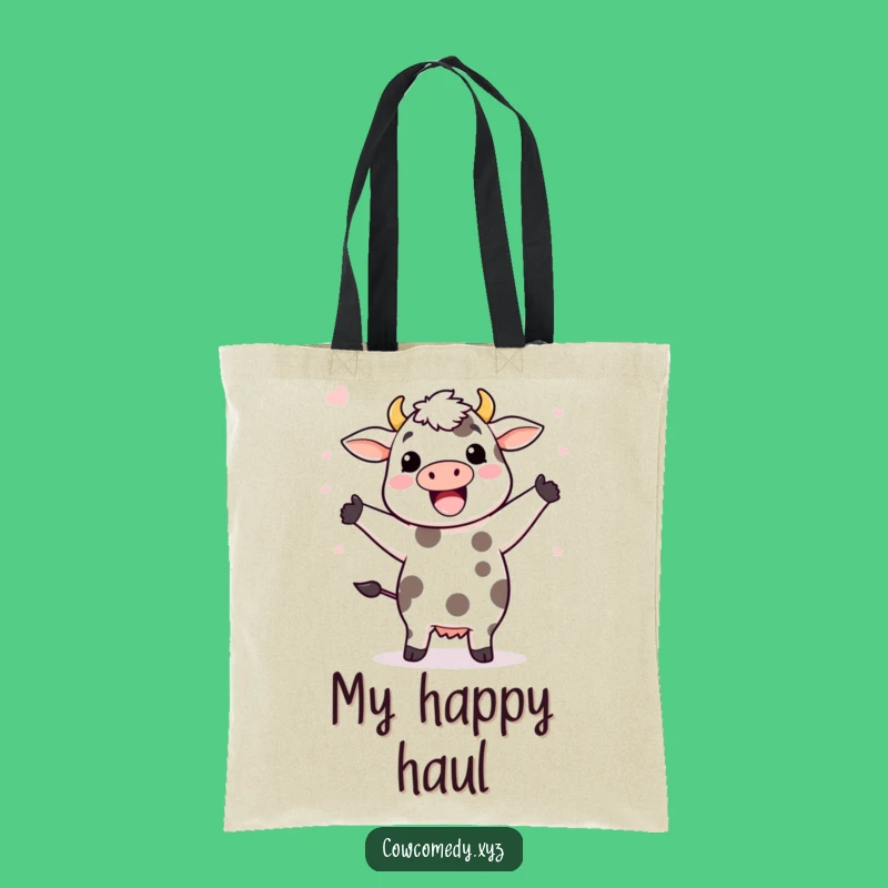 Funny Kawaii Cow Dancing Tote Bag - Whimsical & Fun Gift!